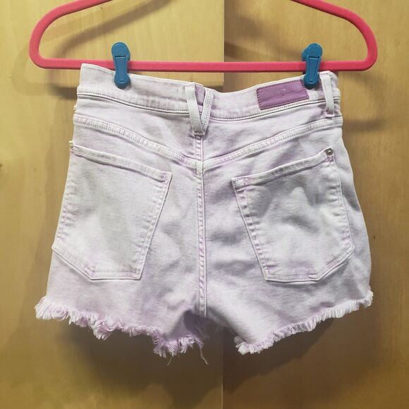 7 for all Mankind Women's Monroe cutoff jeans shorts -size 26 color-pink - Picture 2 of 6